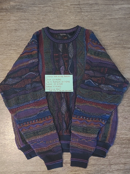 lorenzo Other - Lorenzo Multicolor Men's Crewneck Sweater — Vintage Grandpa